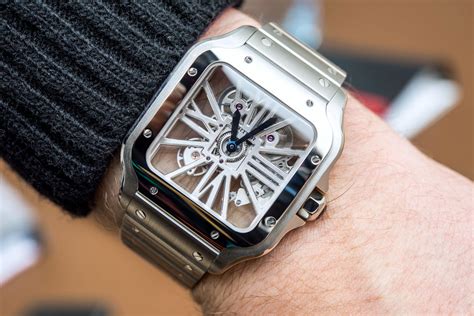 cartier santos skeleton watch|cartier santos skeleton diamond.